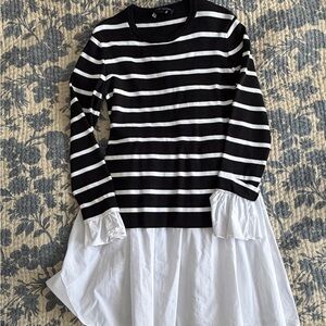 English Factory Monochrome Striped Knit Top